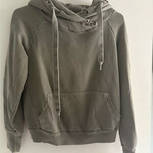 Olive Green Distressed Hoodie